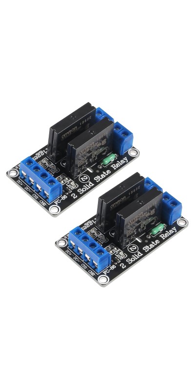 2pcs 5V 2 Channel 2A Solid State Relay Module High Level Trigger Mini Durable DIY Relay with Fuse(5V 2 Channel)