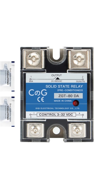 CG Solid State Relay SSR-25DA DC to AC Input 3-32VDC To Output 24-480VAC 25A Single Phase Plastic Cover…