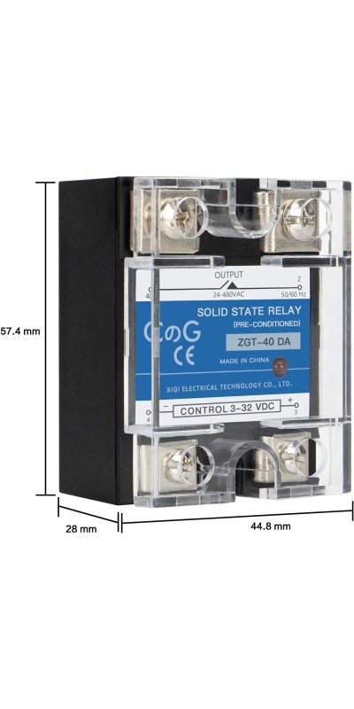 CG Solid State Relay SSR-25DA DC to AC Input 3-32VDC To Output 24-480VAC 25A Single Phase Plastic Cover…