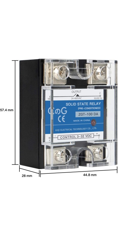 CG Solid State Relay SSR-25DA DC to AC Input 3-32VDC To Output 24-480VAC 25A Single Phase Plastic Cover…