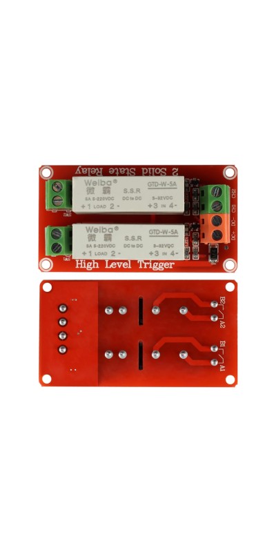 5V 1 Channel Solid State Relay Module, Low Level Trigger, 5A DC Control (2 Channel)