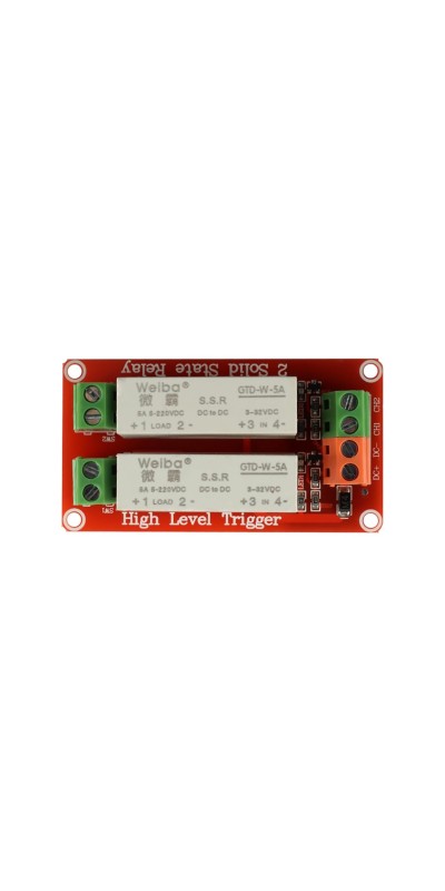 5V 1 Channel Solid State Relay Module, Low Level Trigger, 5A DC Control (2 Channel)