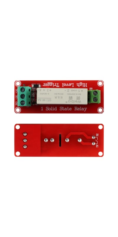 5V 1 Channel Solid State Relay Module, Low Level Trigger, 5A DC Control (2 Channel)