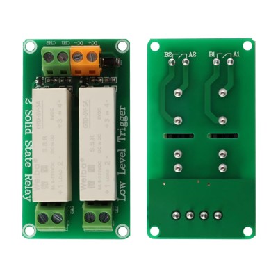 5V 2 Channel Solid State Relay Module, Low Level Trigger, 5A DC Control for Arduino Raspberry Pi