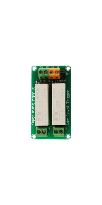 5V 2 Channel Solid State Relay Module, Low Level Trigger, 5A DC Control for Arduino Raspberry Pi