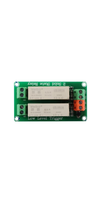 5V 2 Channel Solid State Relay Module, Low Level Trigger, 5A DC Control for Arduino Raspberry Pi