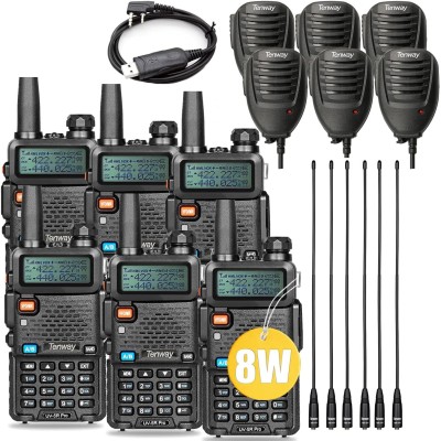 Ham Radio UV-5R Pro 8Watt Dual Band Two Way Radio with Ham Radio and Handheld Speaker Mic and Antenna 6Pack