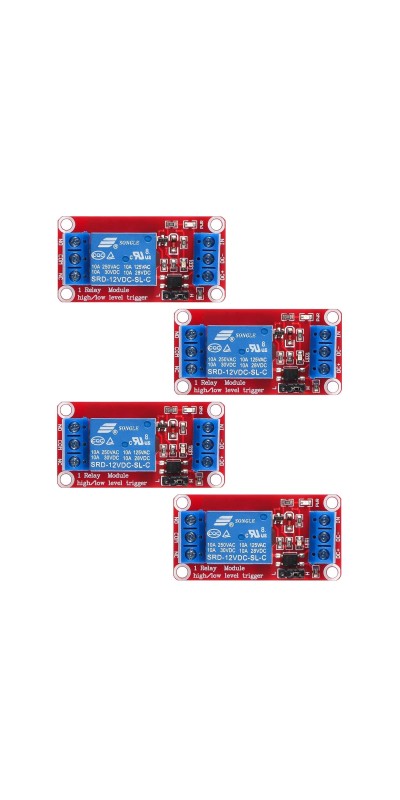 4pcs DC 24V Relay Module 1 Channel Relay Board with Optocoupler Isolation Support High or Low Level