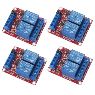 4pcs Relay Module 24V Relay Board 2 Channel with Optocoupler Support High or Low Level Trigger