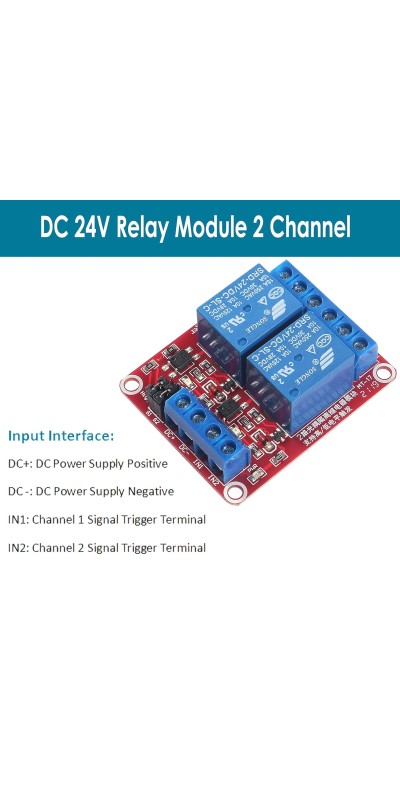 4pcs Relay Module 24V Relay Board 2 Channel with Optocoupler Support High or Low Level Trigger
