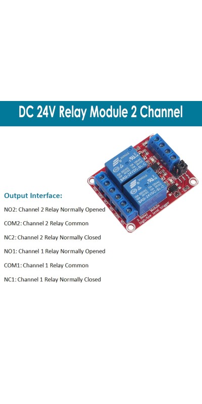 4pcs Relay Module 24V Relay Board 2 Channel with Optocoupler Support High or Low Level Trigger