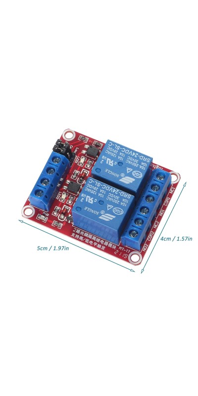 4pcs Relay Module 24V Relay Board 2 Channel with Optocoupler Support High or Low Level Trigger