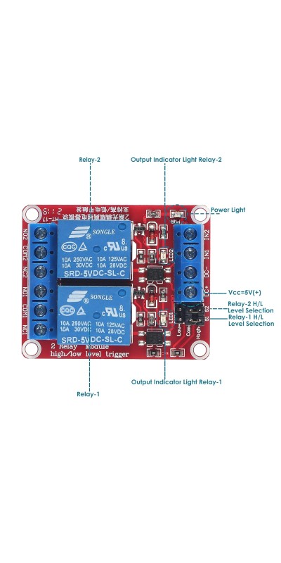 4pcs Relay Module 24V Relay Board 2 Channel with Optocoupler Support High or Low Level Trigger