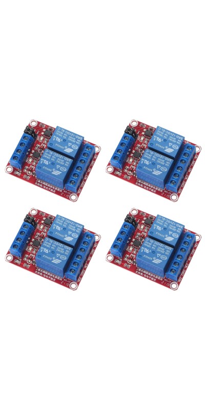 4pcs Relay Module 24V Relay Board 2 Channel with Optocoupler Support High or Low Level Trigger