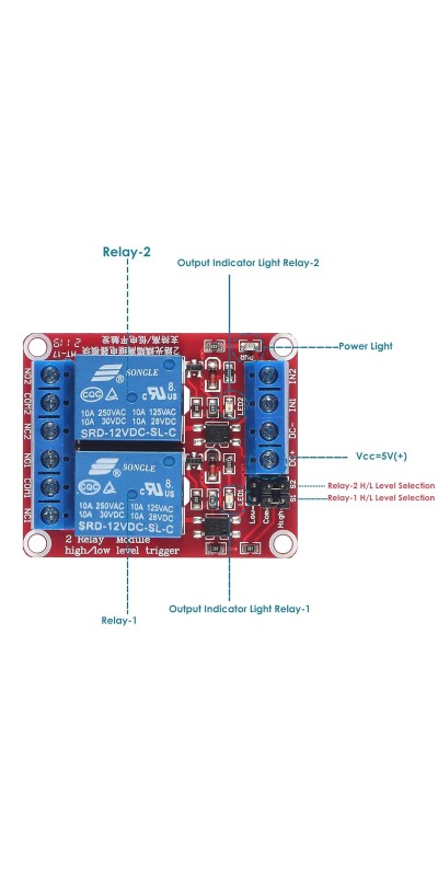 4pcs Relay Module 24V Relay Board 2 Channel with Optocoupler Support High or Low Level Trigger