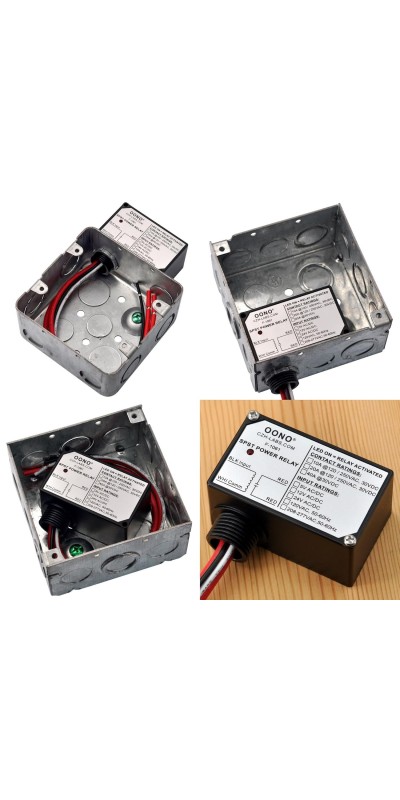 AC 120V SPST 20Amp 250Vac/30Vdc Power Relay Module, Plastic Enclosure and Pre-Wired