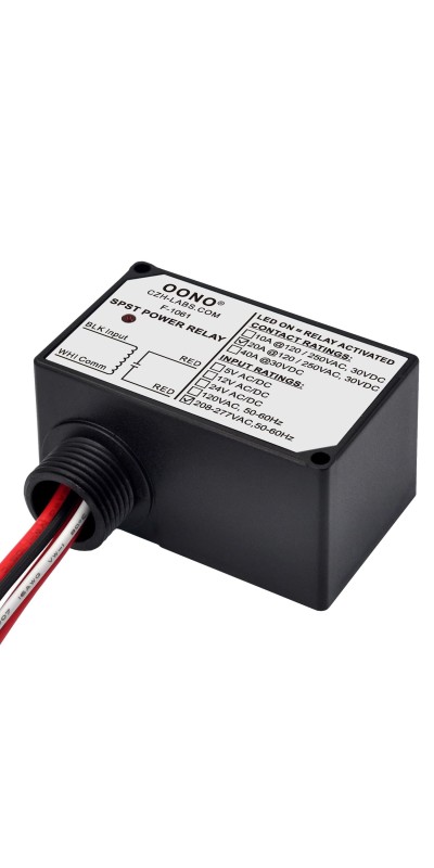 AC 120V SPST 20Amp 250Vac/30Vdc Power Relay Module, Plastic Enclosure and Pre-Wired