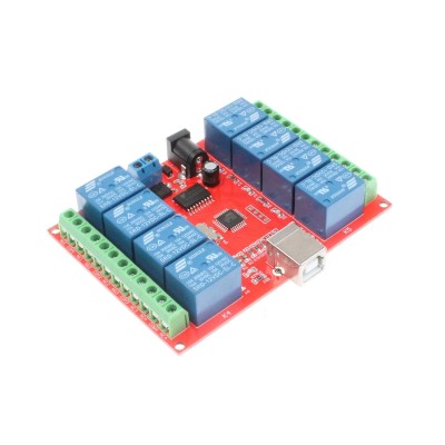 8-Channel 12V Computer USB Control Switch Relay Module Drive-Free Relay Module Plug and Play Suitable for PC Smart Controller