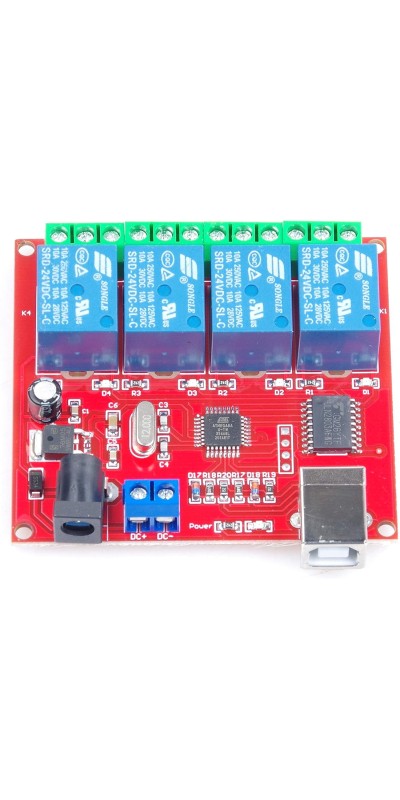 SRD-05VDC-SL-C 1 2 4 8 -Channel 5V 12v 24v Relay Module Free Driver USB Control Switch PC Intelligent Control (5V 8-Channel)