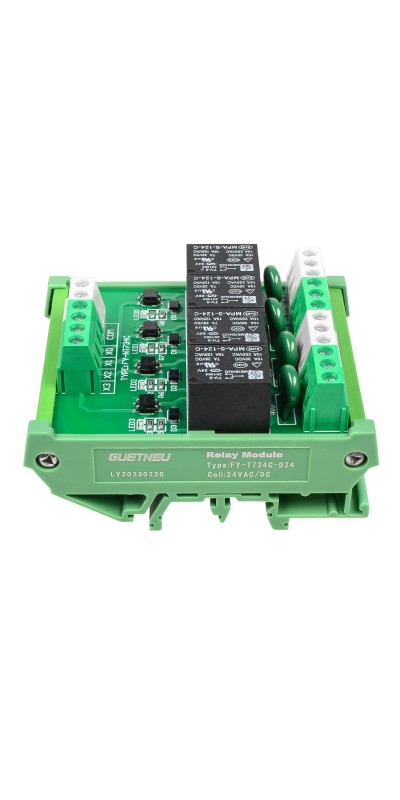 Relay Board, 8 Channel 1 SPDT DIN Rail Mount 24V DC/AC Relay, Interface Board
