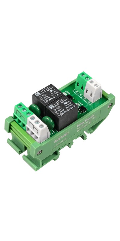 Relay Board, 8 Channel 1 SPDT DIN Rail Mount 24V DC/AC Relay, Interface Board