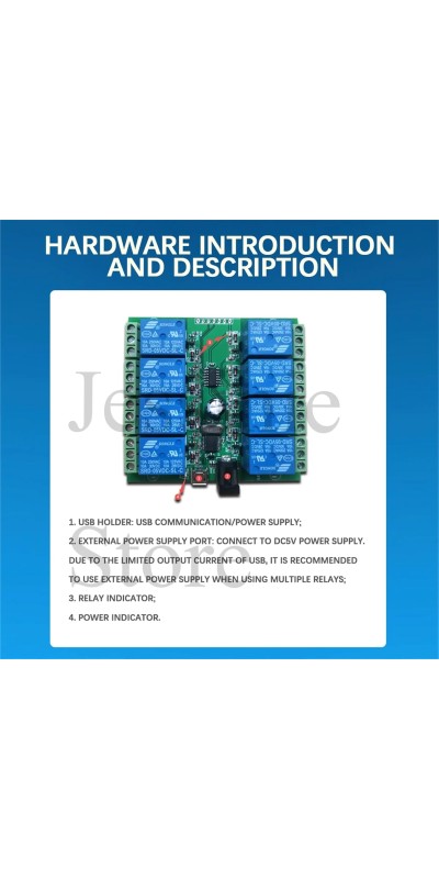 LCUS-4 USB Relay Module 4 Channel with Overcurrent Protection for Home Automation, Serial Control, Intelligent USB Switch
