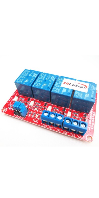 12V 4 Channel Relay Module with OPTO-Isolated Support High and Low Level Trigger