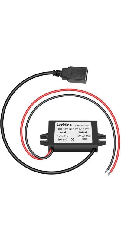 12V 24V DC to 5V 3A USB Female DC Converter Adapter Buck Module
