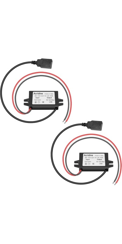 12V 24V DC to 5V 3A USB Female DC Converter Adapter Buck Module