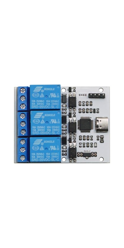 5V Relay USB Serial Control Relay Switch Module USB 4 Channel Relay Automation Industrial Control Equipment with USB C to USB A Cable 4 Way Relay