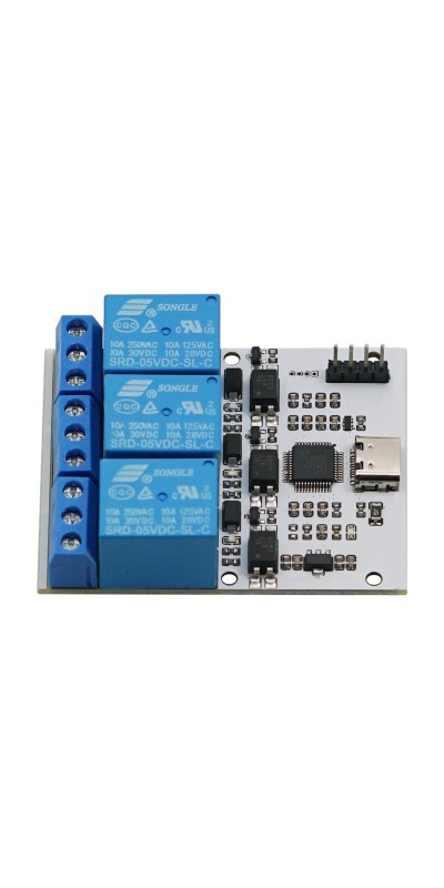 5V Relay USB Serial Control Relay Switch Module USB 4 Channel Relay Automation Industrial Control Equipment with USB C to USB A Cable 4 Way Relay