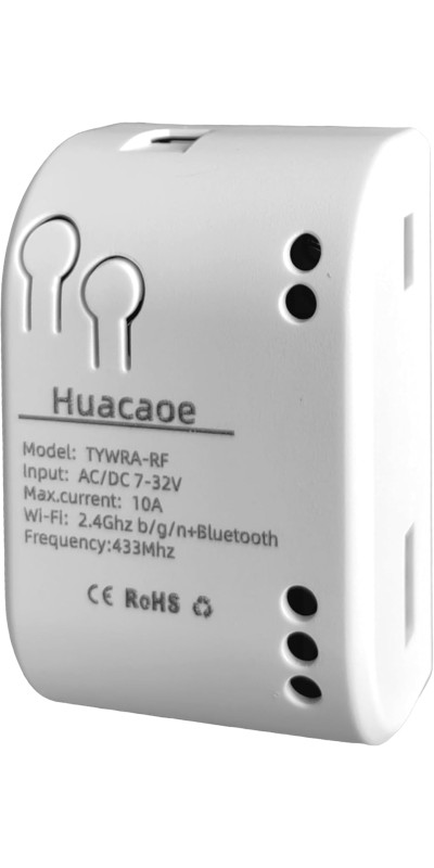 1 Channel Smart WiFi Dry Contact Relay Module | USB 5V/DC 7-32V | Momentary/Inching Self-Locking Relay | Tuya App/Alexa/Google Home Remote Control | White