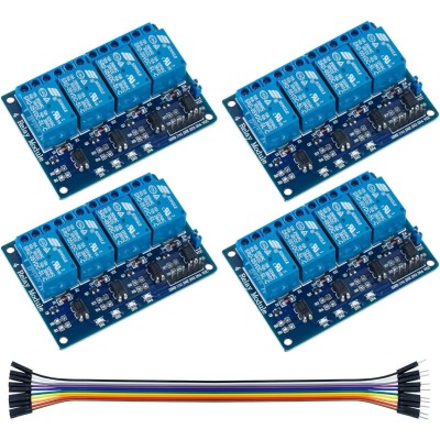 4Pack 4 Channel DC 5V Relay Module with Optocoupler Relay Board for Arduino Raspberry Pi MEGA2560