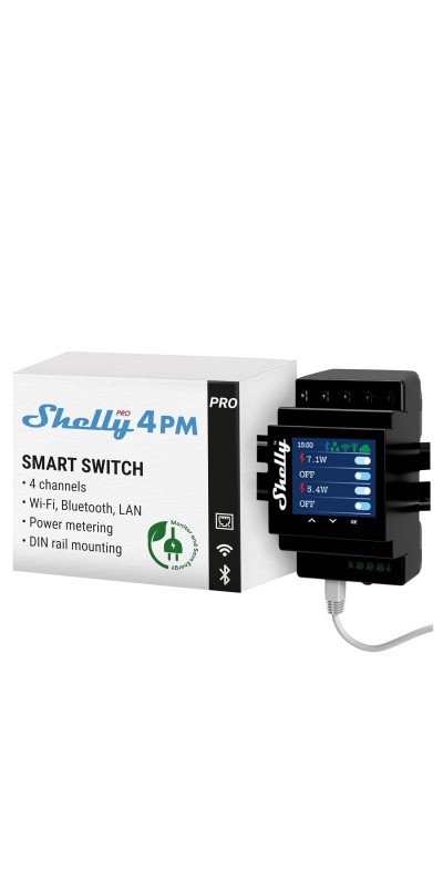 Pro 4PM | Wi-Fi & LAN, 4-Channel Smart Relay with Power Metering | Home Automation | Compatible with Alexa & Google Home | iOS Android App| Remote Appliances Control and Monitoring