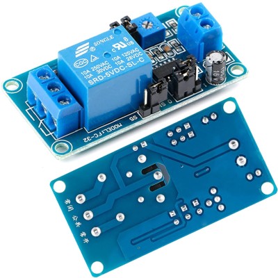 5V Power On Time Delay Relay Module, Adjustable Delay Timer Circuit Board, for Automation Projects