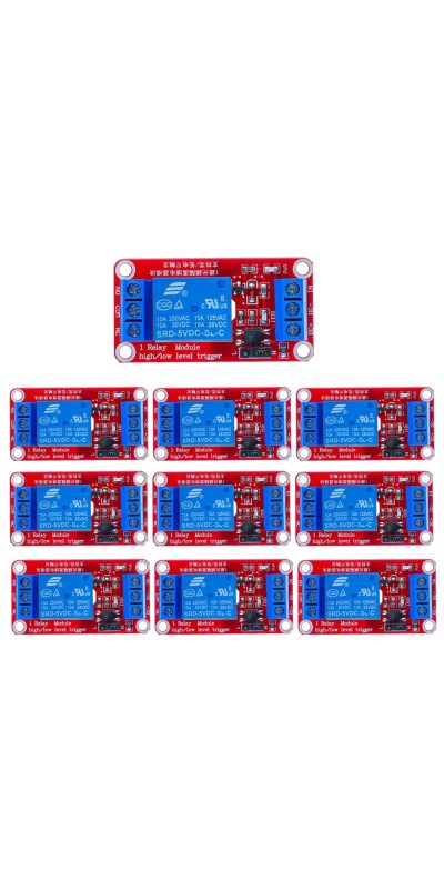 5V One Channel Relay Module Relay Switch with OPTO Isolation High Low Level Trigger (Pack of 10)