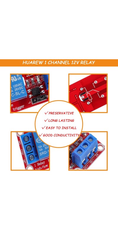 5V One Channel Relay Module Relay Switch with OPTO Isolation High Low Level Trigger (Pack of 10)