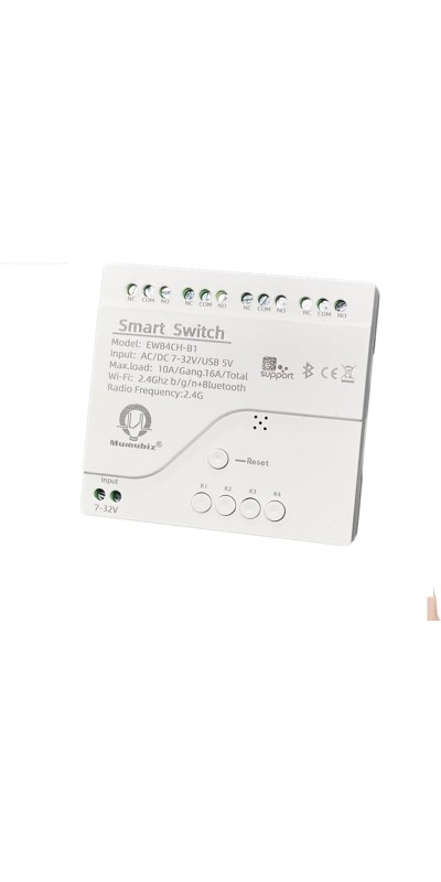 4 Channel WiFi& RF& Bluetooth Smart Dry Contact Relay Switch Module,Phone app Remote/Voice Control,Timer,Compatible with Alexa. (85-250V/USB 5V)
