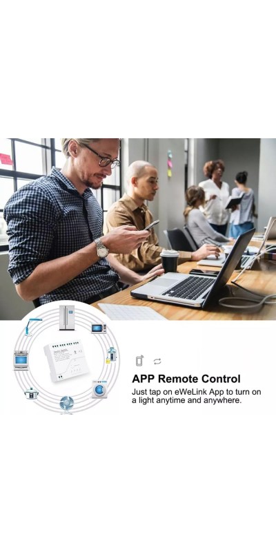 4 Channel WiFi& RF& Bluetooth Smart Dry Contact Relay Switch Module,Phone app Remote/Voice Control,Timer,Compatible with Alexa. (85-250V/USB 5V)