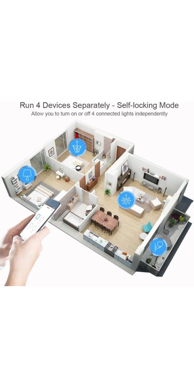 4 Channel WiFi& RF& Bluetooth Smart Dry Contact Relay Switch Module,Phone app Remote/Voice Control,Timer,Compatible with Alexa. (85-250V/USB 5V)
