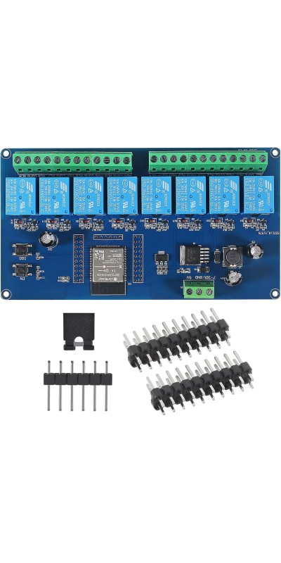 AC/DC Power Supply ESP32 Development Board Programmable Development Board Wireless WiFi 8 Way Channel 5V Relay Module ESP32-WROOM-32E for Arduino