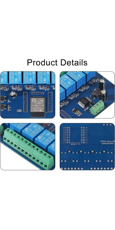 AC/DC Power Supply ESP32 Development Board Programmable Development Board Wireless WiFi 8 Way Channel 5V Relay Module ESP32-WROOM-32E for Arduino