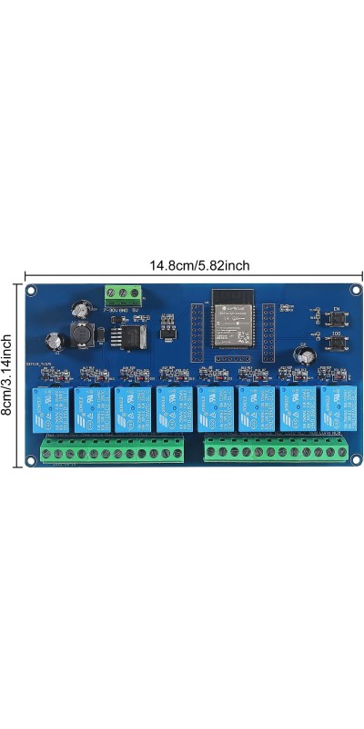 AC/DC Power Supply ESP32 Development Board Programmable Development Board Wireless WiFi 8 Way Channel 5V Relay Module ESP32-WROOM-32E for Arduino