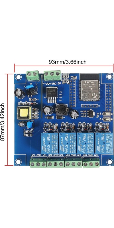 AC/DC Power Supply ESP32 Development Board Programmable Development Board Wireless WiFi 8 Way Channel 5V Relay Module ESP32-WROOM-32E for Arduino