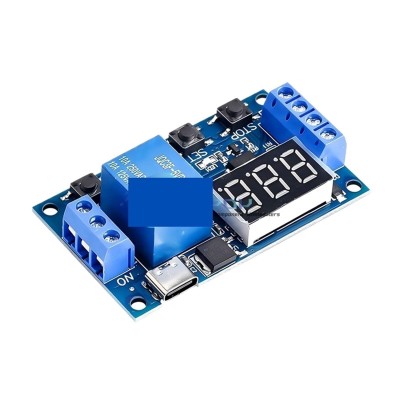 1PCS 1 Channel 5V Relay 6-30V Relay Module Off/ON Switch Trigger Time Delay Circuit Timer Cycle 999 Minutes Adjustable XY-J02(Type-C USB)