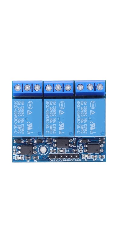 3 Channel Relay Module, 3 Channel Relay Module, High Voltage Relay Board, with Isolated Optocoupler, Adopts Fault Tolerant Design, Electronic Relays (5v (compatible with 3.3V))