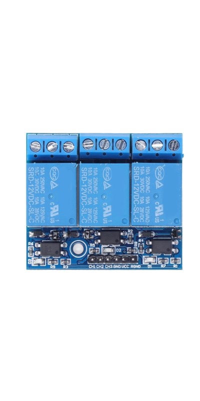 3 Channel Relay Module, 3 Channel Relay Module, High Voltage Relay Board, with Isolated Optocoupler, Adopts Fault Tolerant Design, Electronic Relays (5v (compatible with 3.3V))