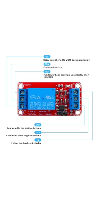 2pcs DC 5V 1-Channel Relay Module Isolated by SMT Optocoupler High and Low Level Trigger Module Triggered by DC 5V