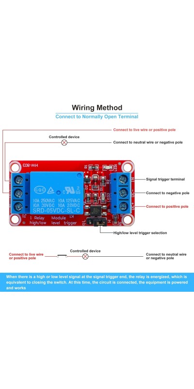 2pcs DC 5V 1-Channel Relay Module Isolated by SMT Optocoupler High and Low Level Trigger Module Triggered by DC 5V