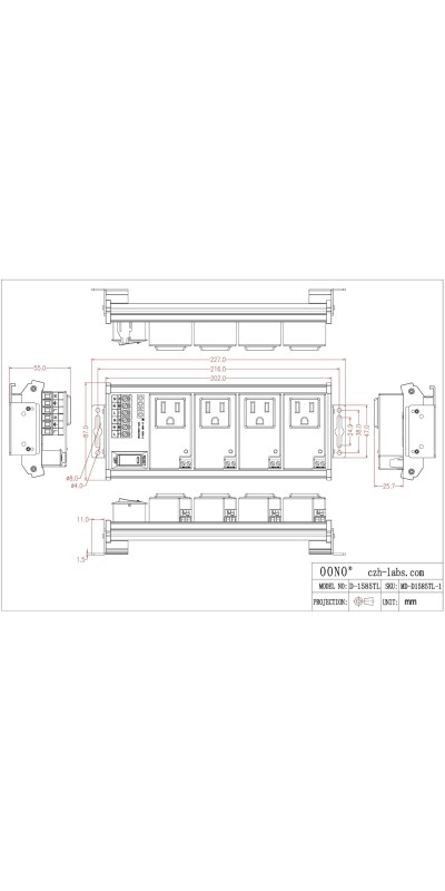 AC Power 8 Channel IoT Relay Outlet Module, DIN Rail or Screw Mounting (D-1586TL)